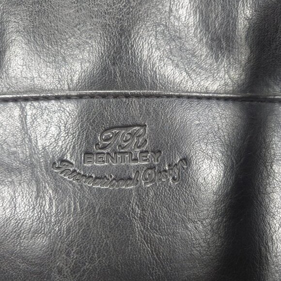 TR Bentley Black Faux Leather Tote Shoulder Bag Zip Pocket - Picture 3 of 16